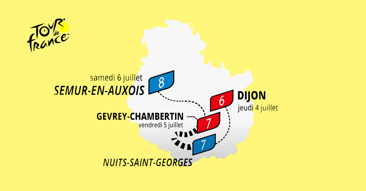 Arrivée à Dijon, contrelamontre GevreyNuits voici le parcours du